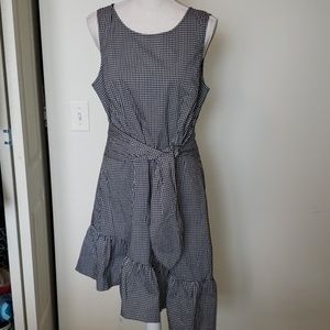 INC Gingham print asymmetrical dress